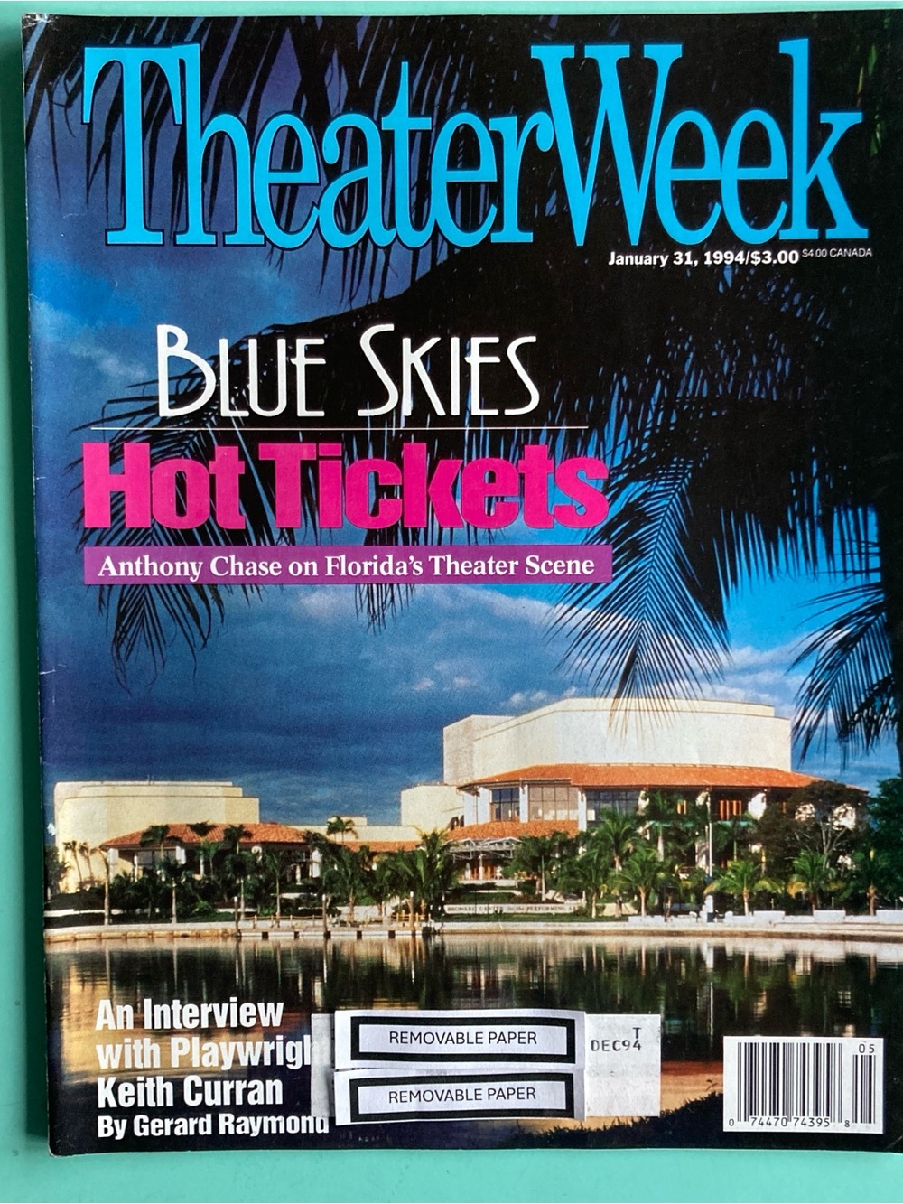 Florida's Theater Scene Theater Week Magazine January 31  1994 - Address Label